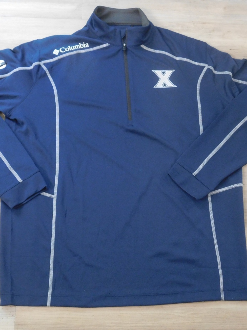 Mens Xavier Columbia Golf Tech Shirt Long Sleeve Polyester Large